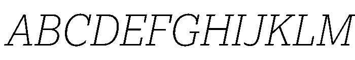 Lexia Hebrew Extra Light Italic Font UPPERCASE
