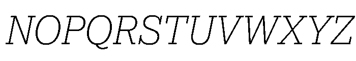 Lexia Hebrew Extra Light Italic Font UPPERCASE