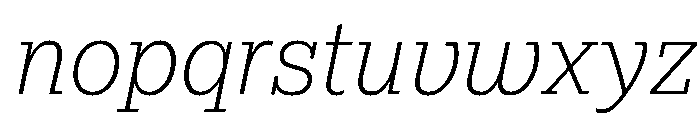 Lexia Hebrew Extra Light Italic Font LOWERCASE