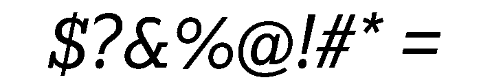 Lexia Hebrew Italic Font OTHER CHARS