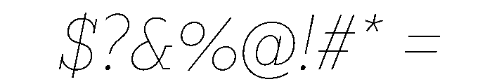 Lexia Hebrew Thin Italic Font OTHER CHARS