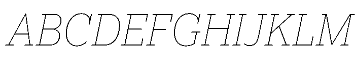 Lexia Hebrew Thin Italic Font UPPERCASE