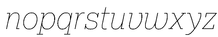 Lexia Hebrew Thin Italic Font LOWERCASE