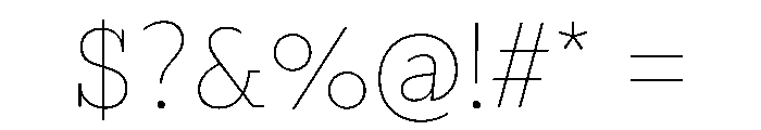 Lexia Hebrew Thin Font OTHER CHARS