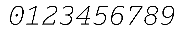 Lexia Mono Hebrew Extra Light Italic Font OTHER CHARS