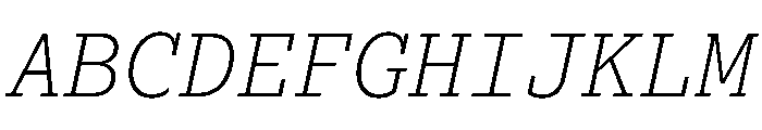 Lexia Mono Hebrew Extra Light Italic Font UPPERCASE