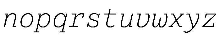 Lexia Mono Hebrew Extra Light Italic Font LOWERCASE