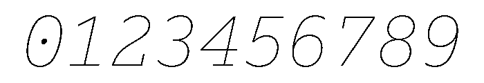 Lexia Mono Hebrew Thin Italic Font OTHER CHARS