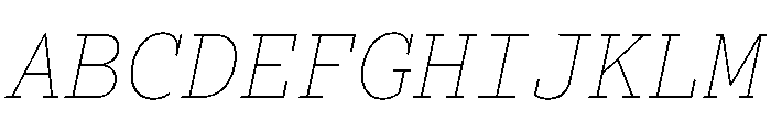 Lexia Mono Hebrew Thin Italic Font UPPERCASE