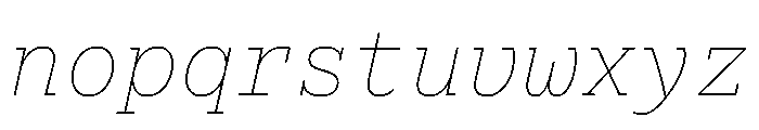 Lexia Mono Hebrew Thin Italic Font LOWERCASE