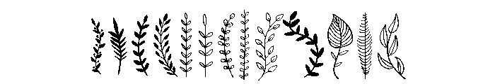 Leaf Line Art Font UPPERCASE