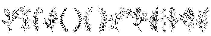 Leaf Line Art Font UPPERCASE