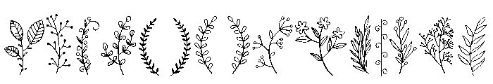Leaf Line Art Font LOWERCASE