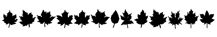 Leaf Silhouette Set Font UPPERCASE