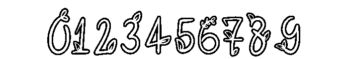 Leafy Branch Outline Font OTHER CHARS