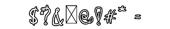 Leafy Branch Outline Font OTHER CHARS