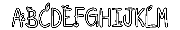Leafy Branch Outline Font UPPERCASE
