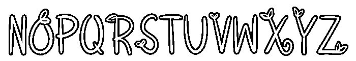 Leafy Branch Outline Font UPPERCASE