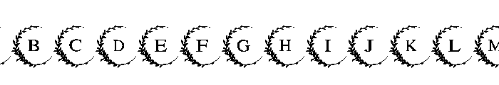 Leaves frame Font UPPERCASE