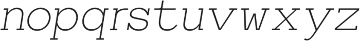 Leipzer Thin Italic otf (100) Font LOWERCASE