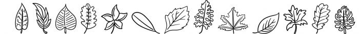 Leaves Doodles - Dingbats Font Font UPPERCASE