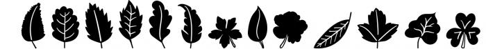 Leaves Doodles - Dingbats Font Font LOWERCASE