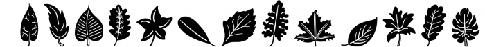 Leaves Doodles - Dingbats Font Font LOWERCASE