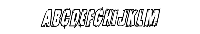 Leatherface Bold Outline Italic Font UPPERCASE