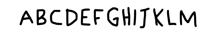 Lefthanded No Smudge Regular Font UPPERCASE