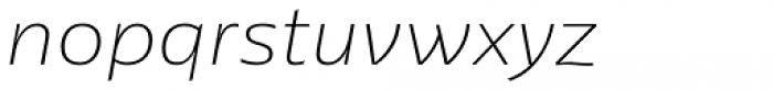 Lexis Thin Italic Font LOWERCASE