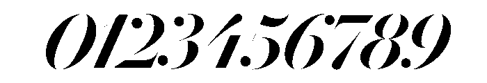 Le Jeune Hairline Stencil Italic Font OTHER CHARS