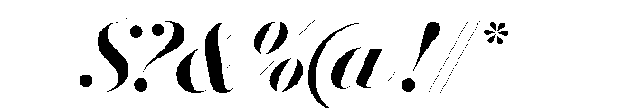 Le Jeune Hairline Stencil Italic Font OTHER CHARS