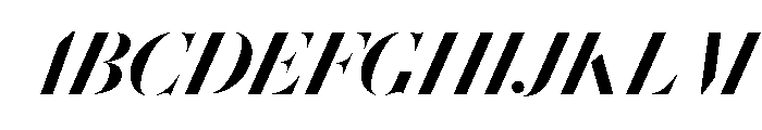 Le Jeune Hairline Stencil Italic Font UPPERCASE