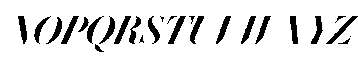 Le Jeune Hairline Stencil Italic Font UPPERCASE