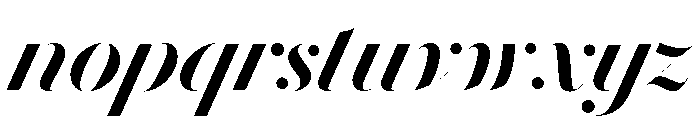 Le Jeune Hairline Stencil Italic Font LOWERCASE