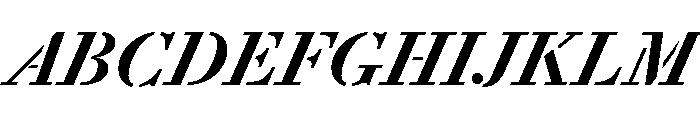 Le Jeune Text Stencil Italic Font UPPERCASE
