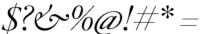 LeGrandItalicVAR Light Instance Font OTHER CHARS