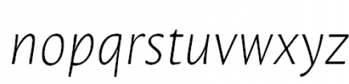 Leksa Sans Extra Light Italic Font LOWERCASE