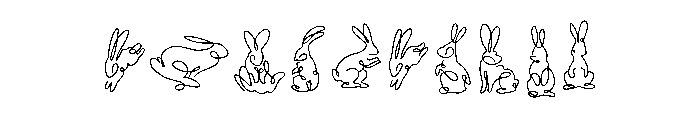 Line Art bunny Font OTHER CHARS