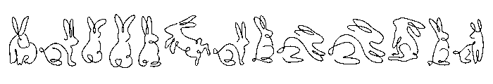Line Art bunny FONT