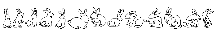Line Art bunny Font LOWERCASE