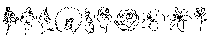 Line Faces Font OTHER CHARS