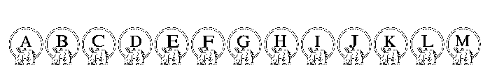 Line art bunny frame Font UPPERCASE
