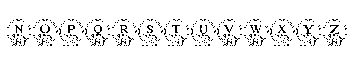 Line art bunny frame Font UPPERCASE