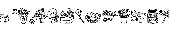 Little Spring Doodles Font UPPERCASE