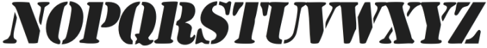 Liberty Stencil Italic otf (400) Font LOWERCASE