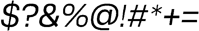 Light Italic otf (300) Font OTHER CHARS