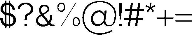 Light otf (300) Font OTHER CHARS