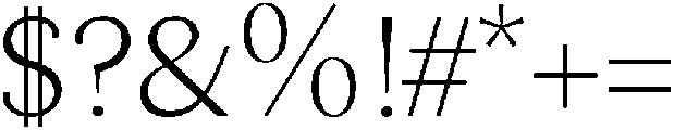 Light otf (300) Font OTHER CHARS