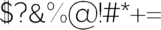 Light otf (300) Font OTHER CHARS